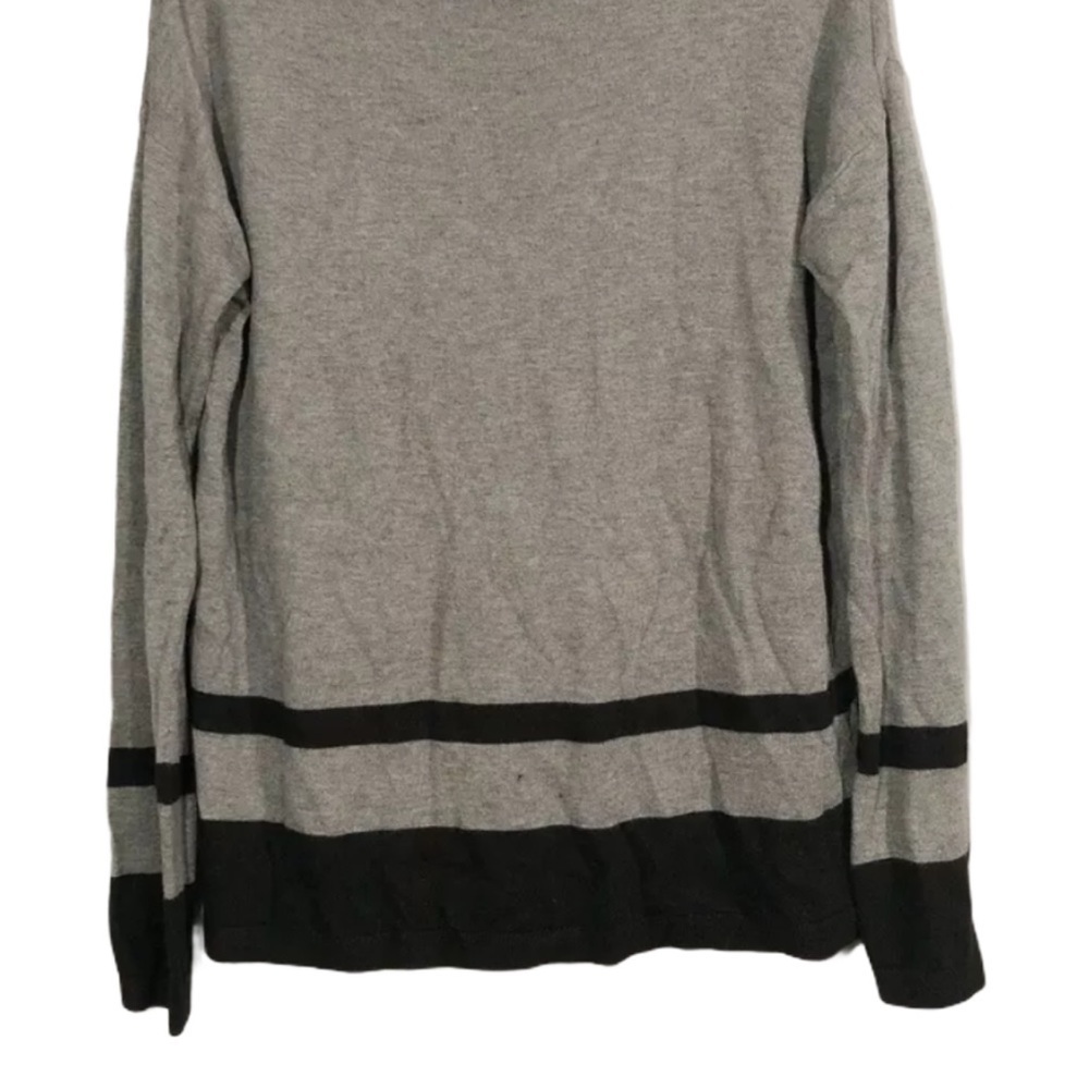 Loft sweater Gray Black Color Block stripe Pleat - Picture 5 of 10